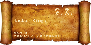 Hacker Kinga névjegykártya